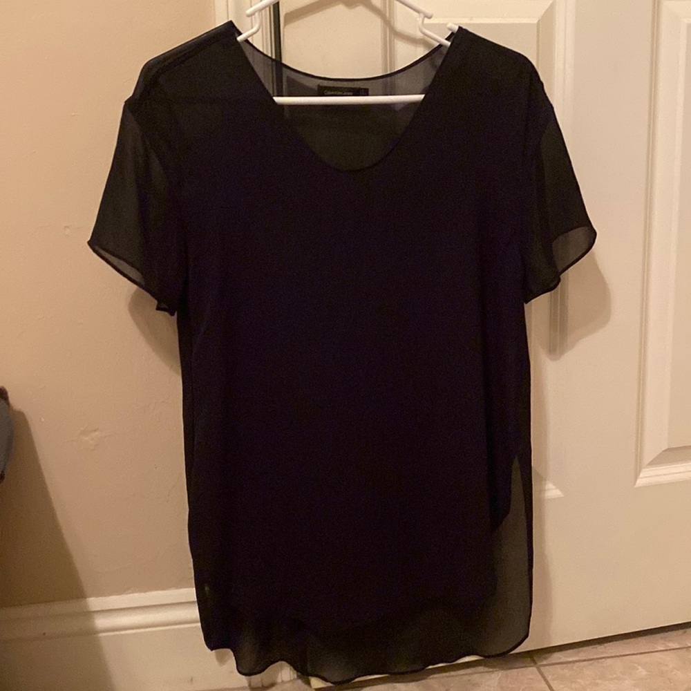 Black top sheer material